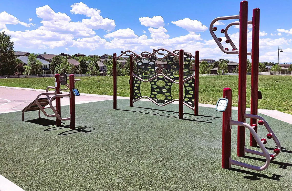 Fitness area in playground at Black Forest Elementary 